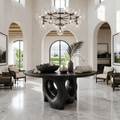 Natural Foyer Center Table With Organic Spiral Form For Entryway And Living Room