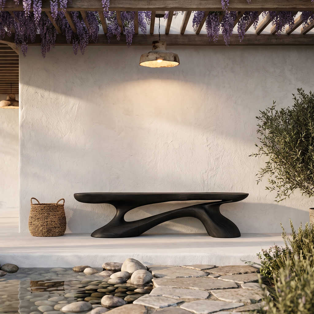 Rustic Garden Bench With Nature Inspired Design For Garden And Backyard