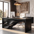 Sculptural Writing Desk Handcrafted Storage Design For Executive Home Office