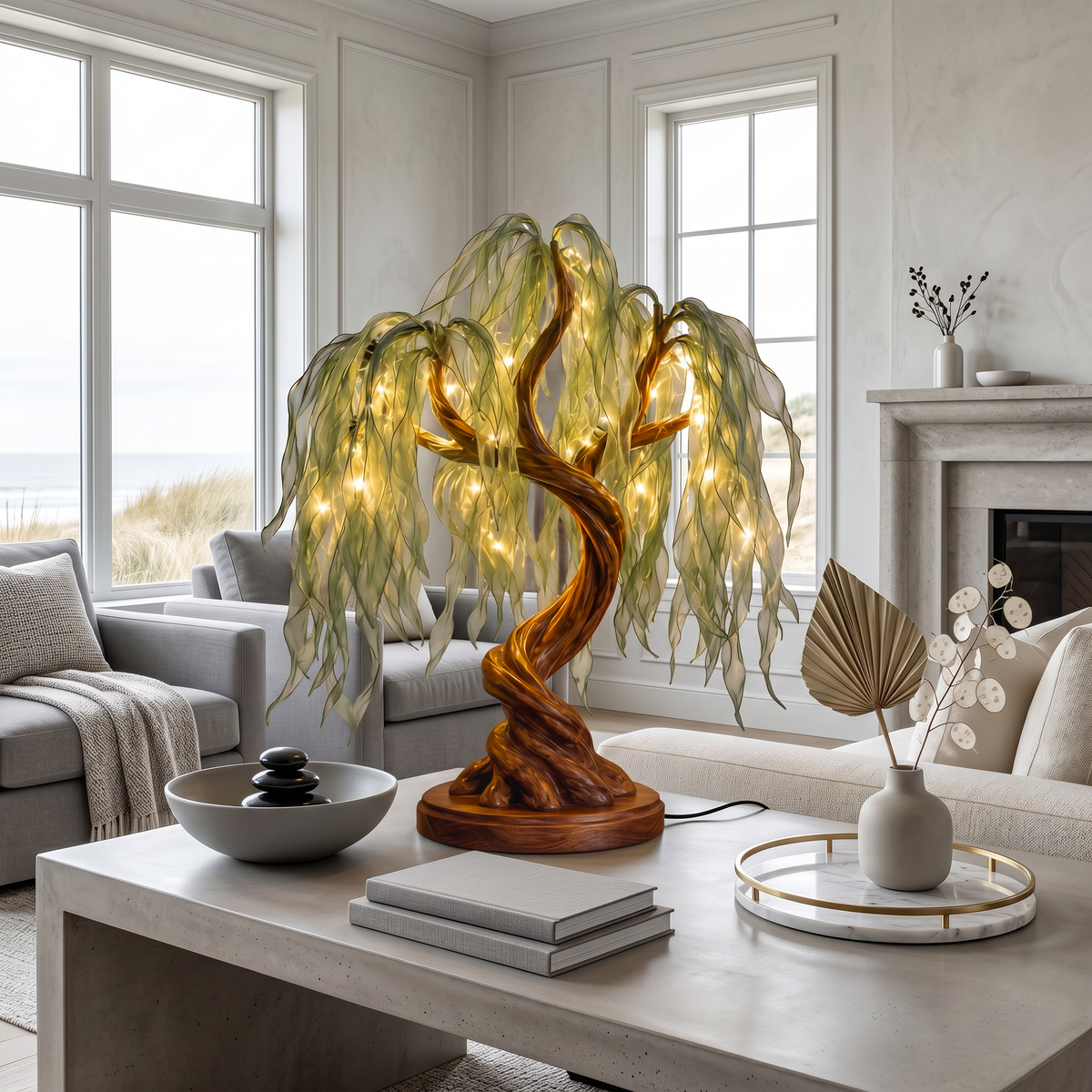 Boho Fairy Light Tree Lamp For Bedroom Decor