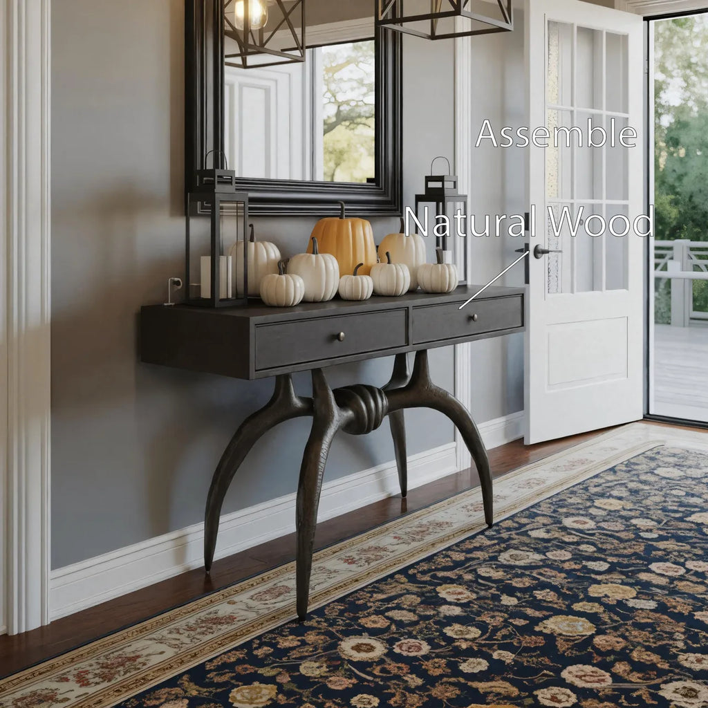 Halloween Console Table With Sculptural Spider Legs For Entryway Decoration