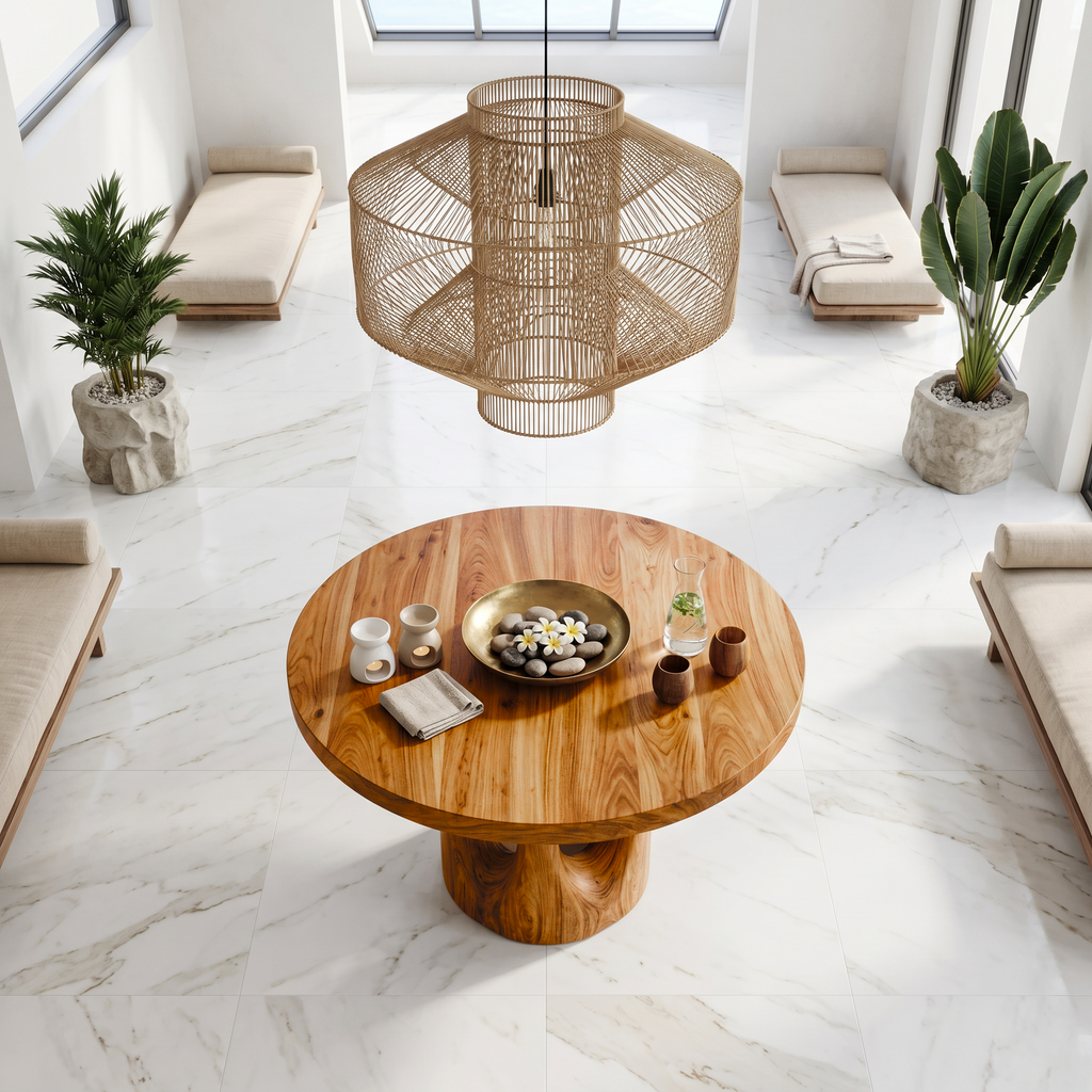Rustic Foyer Center Table With Tree Stump Inspired Design For Entryway And Foyer