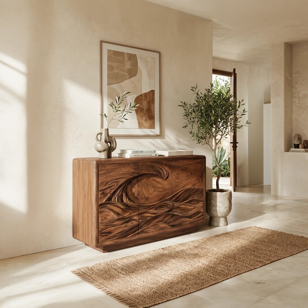 Organic Sideboard Carved Doors For Luxury Entryway