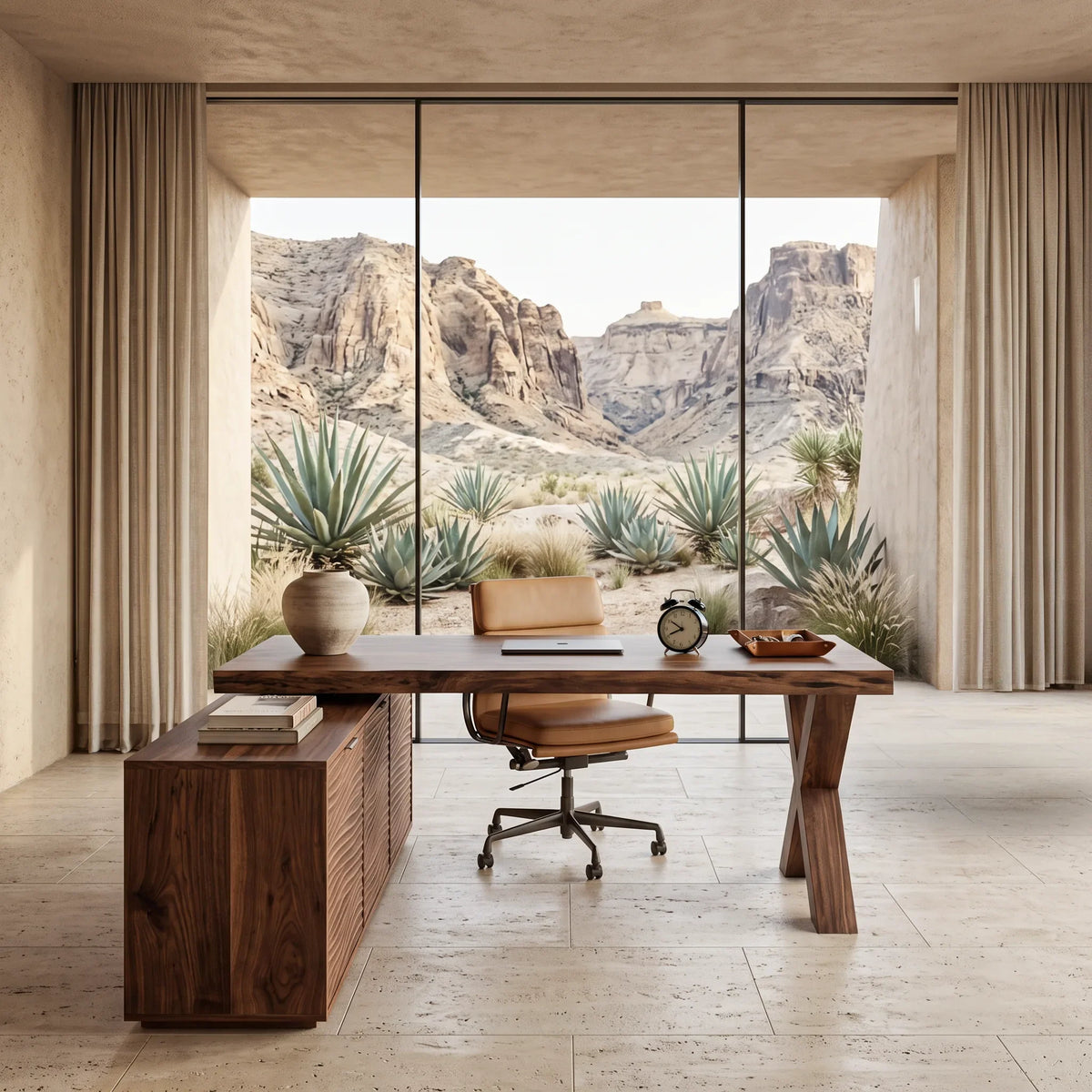 Modern L Shaped Desk With X Leg For Luxury Home Office