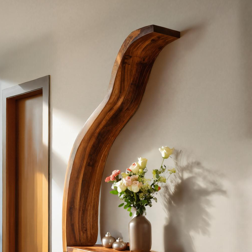 Modern Curved Floating Shelf For Home Interior