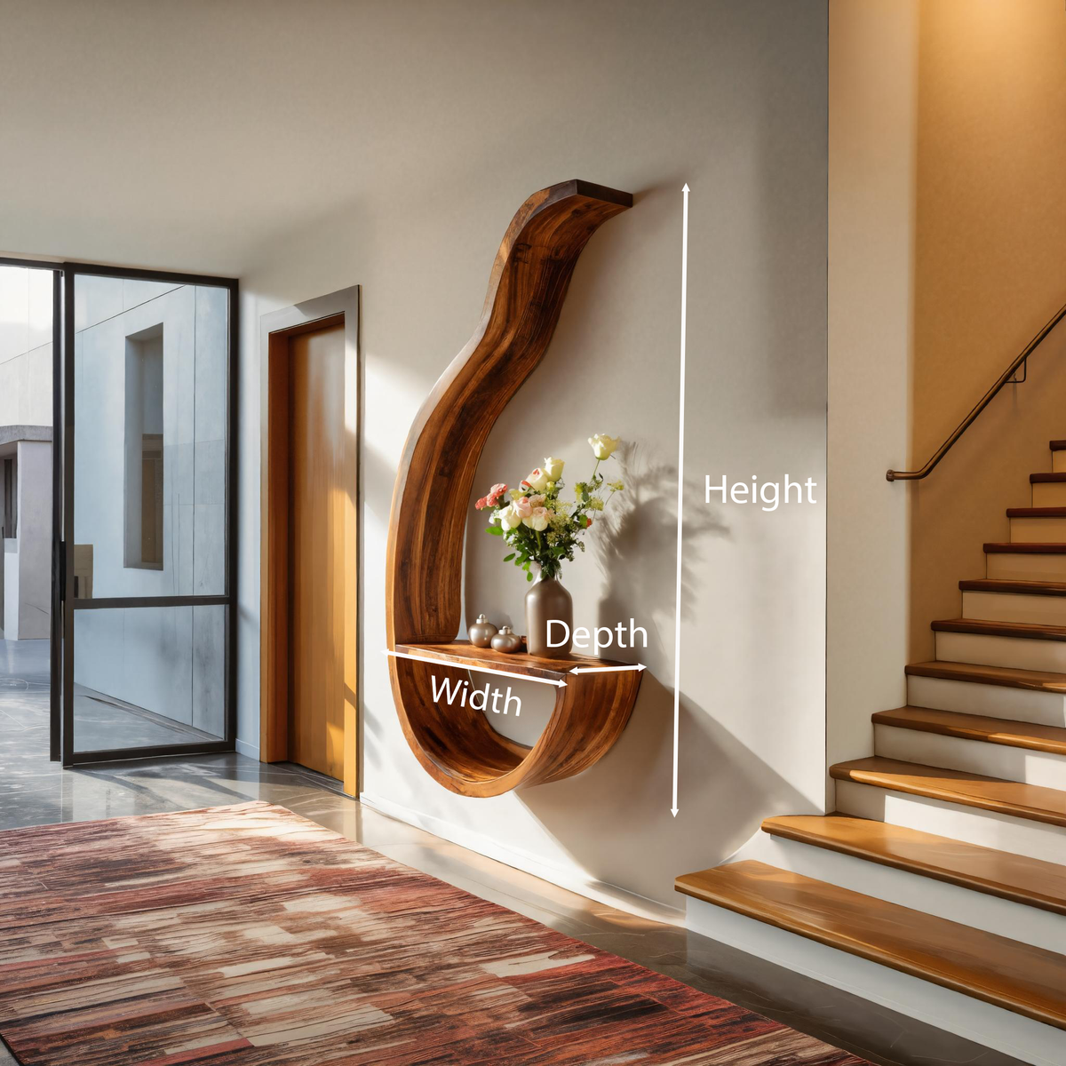 Modern Curved Floating Shelf For Home Interior